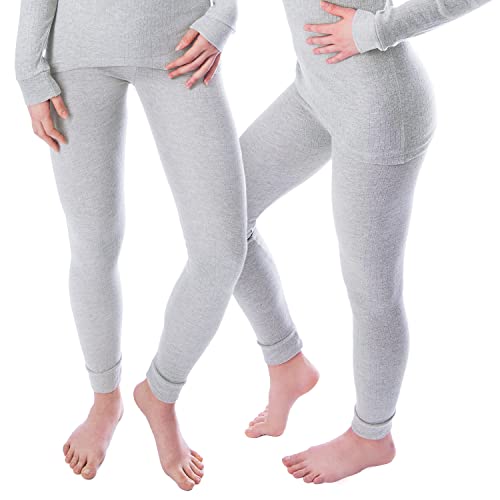 Damen Thermo Unterhosen Set | 2 Lange Unterhosen | Funktionsunterhosen | Thermounterhosen 2er Pack - Grau - L von Black Snake