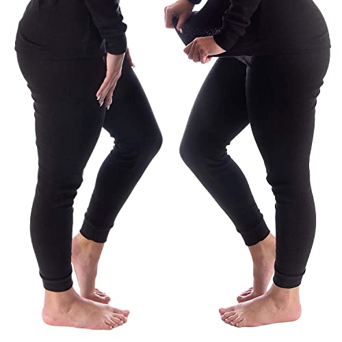 Damen Thermo Unterhosen Set | 2 Lange Unterhosen | Funktionsunterhosen | Thermounterhosen 2er Pack - Schwarz - XL von Black Snake