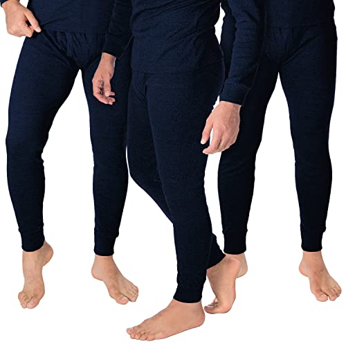 Thermounterhose Herren 3er Pack | Thermo Unterhose mit Innenfleece | 3 Stück Lange Thermohosen - Blau - 5/M von Black Snake