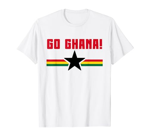 Go Ghana Schwarzer Stern & Ghana-Flagge Herren Damen Kinder Ghana T-Shirt von Black Stars Shirts
