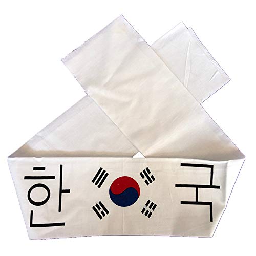 Kopftuch mit Südkorea-Flagge, Baumwolle, zum Binden, Haar-Accessoire, Cosplay, Unisex von Black Sugar