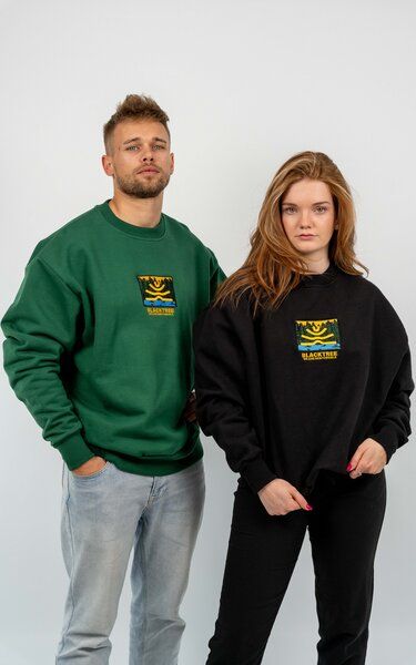 Black Tree Unisex Sweatshirt Rundhals Bio-Baumwolle Premium Qualität Fair Trade von Black Tree