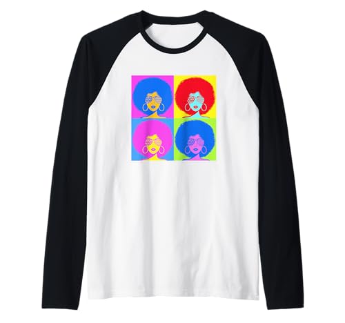 Schwarze Frauen-Königin Melanin Retro Vintage Pop-Art Raglan Schwarze Frauen-Königin Melanin Retro Vintage Pop-Art Raglan von Black Woman Queen Melanin Retro Vintage Pop Art