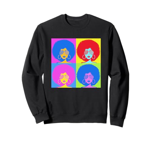 Schwarze Frauen-Königin Melanin Retro Vintage Pop-Art Sweatshirt Schwarze Frauen-Königin Melanin Retro Vintage Pop-Art Sweatshirt von Black Woman Queen Melanin Retro Vintage Pop Art