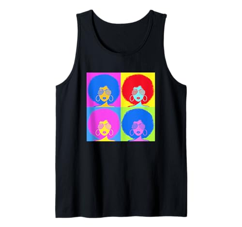 Schwarze Frauen-Königin Melanin Retro Vintage Pop-Art Tank Top Schwarze Frauen-Königin Melanin Retro Vintage Pop-Art Tank Top von Black Woman Queen Melanin Retro Vintage Pop Art