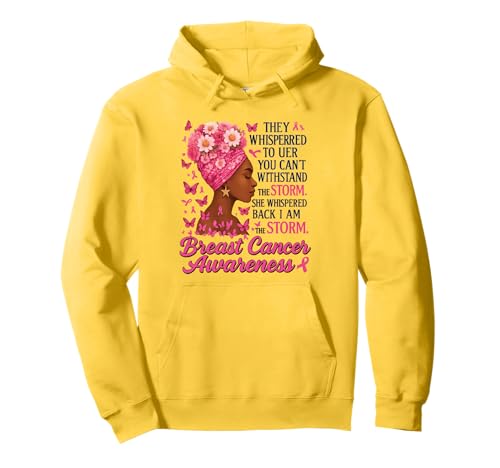 I'm The Storm Boxing Warrior Afro-Frauen Brustkrebs Pullover Hoodie von Black Women Breast Cancer Survivor Pink Ribbon