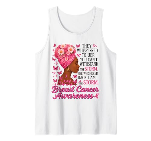 I'm The Storm Boxing Warrior Afro-Frauen Brustkrebs Tank Top von Black Women Breast Cancer Survivor Pink Ribbon