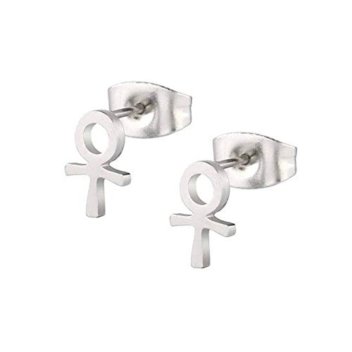 BlackAmazement 2er Set 316L Edelstahl Ohrstecker Gender Symbol Männlich Weiblich Venus Mars Silber Schwarz Rose Gold Damen Herren (Symbol Weiblich- Farbe Silber) von BlackAmazement