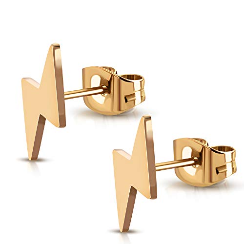 BlackAmazement 2er Set 316L Edelstahl Ohrstecker Ohrringe Blitz Flash rosegold Damen Herren BlackAmazement 2er Set 316L Edelstahl Ohrstecker Ohrringe Blitz Flash rosegold Damen Herren von BlackAmazement