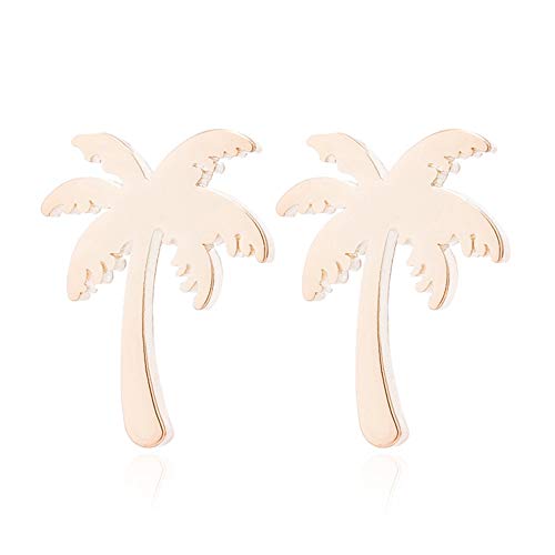 BlackAmazement 2er Set 316L Edelstahl Ohrstecker Ohrringe Palme Sonne Strand rose gold silber schwarz Damen (Gold) von BlackAmazement