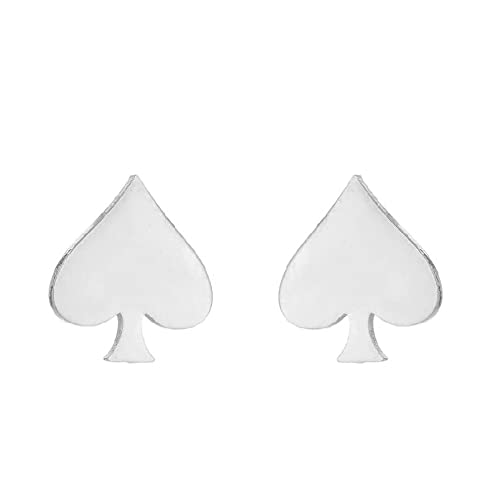 BlackAmazement 2er Set 316L Edelstahl Ohrstecker Ohrringe Pik Spielkarte Zocker Poker silber schwarz Damen Herren (Silber) von BlackAmazement