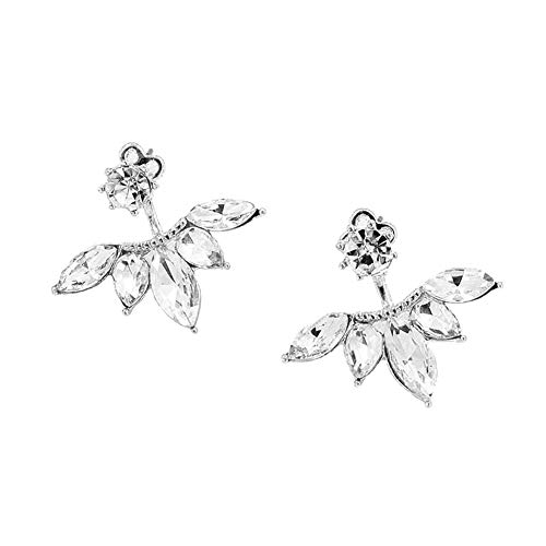 BlackAmazement 2er Set Ohrhänger Ohrstecker Cartilage Stern Zirkonia Kristall silber rose gold Damen (Silber) von BlackAmazement