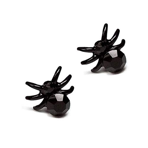 BlackAmazement 2er Set Ohrstecker Ohrringe Mini Spinne Spider Zirkonia CZ schwarz Damen von BlackAmazement