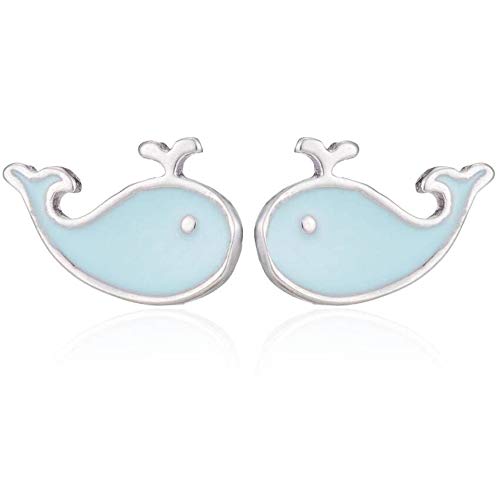 BlackAmazement 2er Set Ohrstecker Ohrringe Wal Fisch Blau Cartoon Damen von BlackAmazement