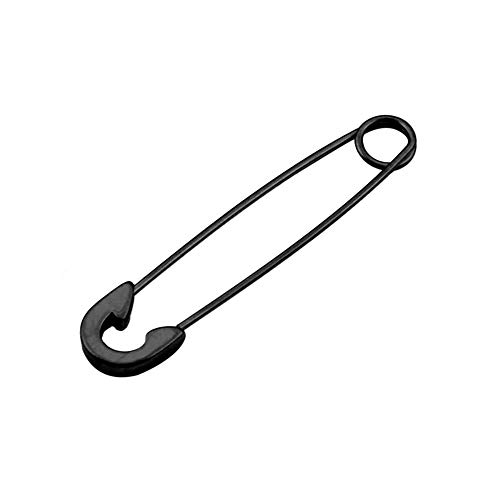 BlackAmazement 316L Edelstah Piercing Ohrstecker Nadel Sicherheitsnadel Schließnadel Fibel Silber schwarz Gold Punk Herren Damen (Schwarz) von BlackAmazement