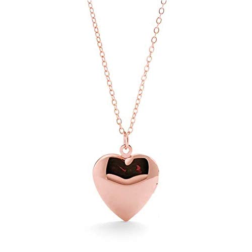 BlackAmazement 316L Edelstahl Anhänger Halskette Herz Heart Foto Photo Medaillon Amulett Klappherz Zum Öffnen für Bilder Silber Rose Gold Poliert Damen (Rosegold) von BlackAmazement