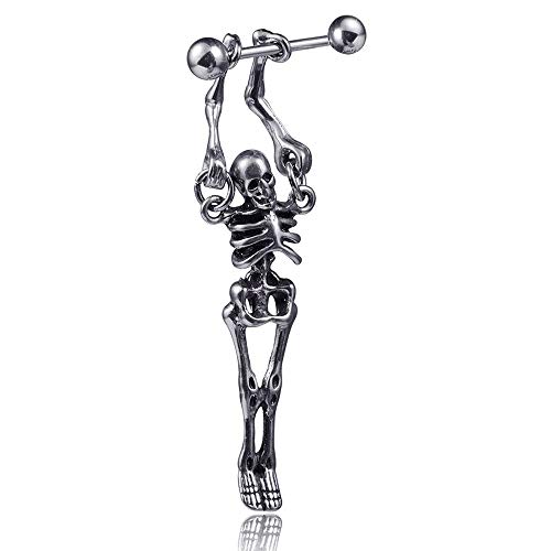 BlackAmazement 316L Edelstahl Dangle Ohrstecker Piercing Totenkopf Skelett silber Herren Damen BlackAmazement 316L Edelstahl Dangle Ohrstecker Piercing Totenkopf Skelett silber Herren Damen von BlackAmazement