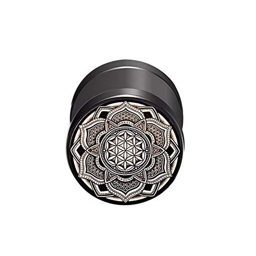 BlackAmazement 316L Edelstahl Fake Plug Ohrstecker Blume des Lebens Ornament 10mm schwarz rose gold blau regenbogen silber Herren Damen von BlackAmazement