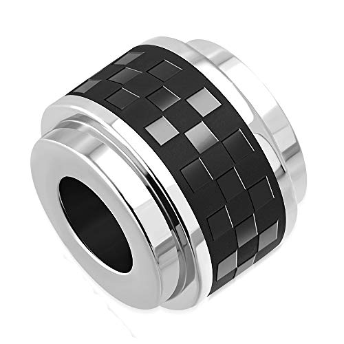 BlackAmazement 316L Edelstahl Halskette Anhänger Kette Tube Silber schwarz Herren Damen (Anhänger ohne Kette) von BlackAmazement