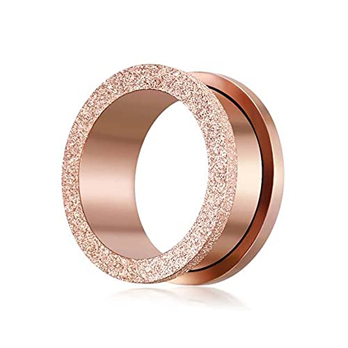 BlackAmazement 316L Edelstahl Ohr Flesh Tunnel Plug Inlay Sandgestrahlt Silber Rosegold Herren Damen (Farbe Rsoegold Ø 16mm) von BlackAmazement