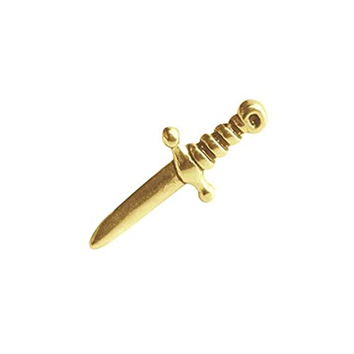 BlackAmazement 316L Edelstahl Ohrstecker Tragus Helix Piercing Dolch Messer Silber Rose Gold Biker Gothic Damen Herren (Gold) von BlackAmazement