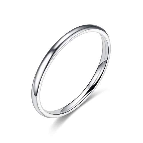 BlackAmazement 316L Edelstahl Ring Beisteckring 1,5mm schlicht Silber Rose Gold schwarz Damen (Silber, 52 (16.6)) von BlackAmazement
