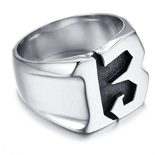 BlackAmazement 316L Edelstahl Ring Zahl 13 Dreizehn Silber Damen Herren (55 (17.5)) von BlackAmazement