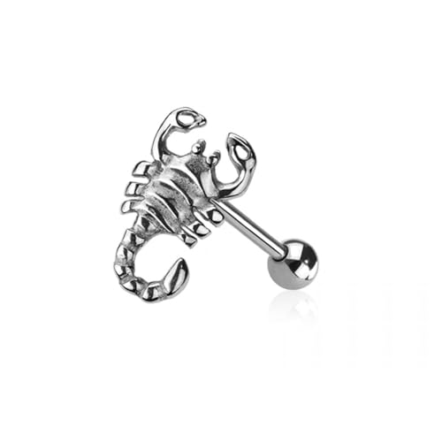 BlackAmazement 316L Edelstahl Zungenpiercing Barbell Skorpion Punk silber Damen Herren BlackAmazement 316L Edelstahl Zungenpiercing Barbell Skorpion Punk silber Damen Herren von BlackAmazement