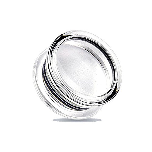 BlackAmazement Acryl Kunststoff Tunnel Plug Piercing Eigenes Bild Individuell Add Your Own Image Schwarz Klar Weiss (14 mm - 1 Stück - klar) von BlackAmazement