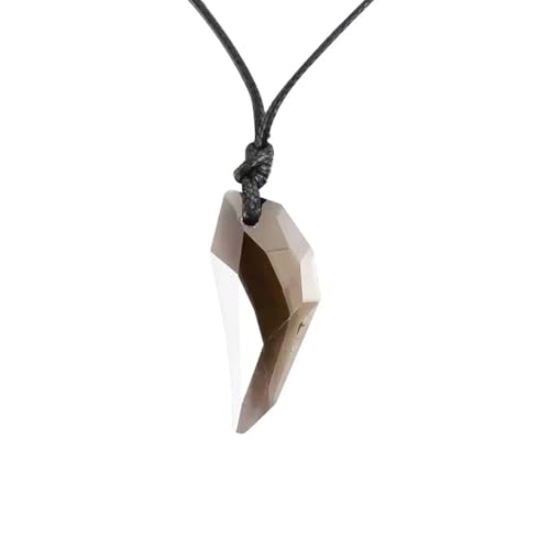 BlackAmazement Anhänger mit Kette Wolfszahn blau schwarz Damen Herren (Silber metallic) von BlackAmazement