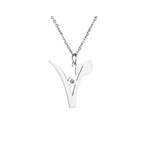 BlackAmazement Edelstahl Halskette mit Anhänger Vegan Vegetarisch Symbol Zeichen Symbol Rose Gold Silber Damen (Silber) von BlackAmazement