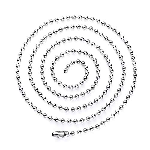 BlackAmazement Edelstahl Kette - Silber, 80 cm, 2,4 mm - Kugelkette - Damen & Herren von BlackAmazement