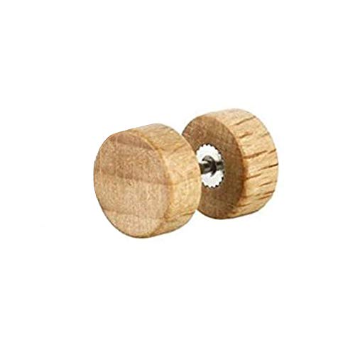 BlackAmazement Fake Plug 316L Edelstahl & Holz schwarz braun Natur 06mm -12mm Herren Damen (Farbe Natur - Durchmesser 06 mm) von BlackAmazement