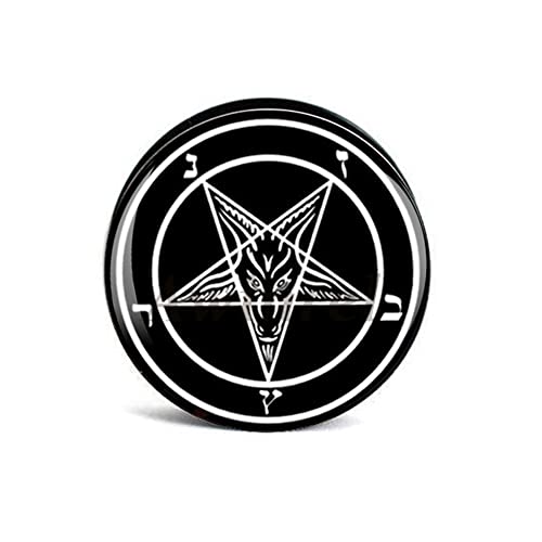 BlackAmazement Flesh Tunnel Plug Inlay Piercing Kunststoff Pentagramm Fünfstern Drudenfuß Church of Satan Luzifer Siegel des Baphomet 06-16mm schwarz Herren Damen Punk Damen Herren (Ø 12mm - 1 Stück) BlackAmazement Flesh Tunnel Plug Inlay Piercing Kunststoff Pentagramm Fünfstern Drudenfuß Church of Satan Luzifer Siegel des Baphomet 06-16mm schwarz Herren Damen Punk Damen Herren (Ø 12mm - 1 Stück) von BlackAmazement