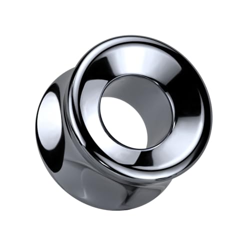 BlackAmazement Hämatit Flesh Ohr Tunnel Plug Inlay Piercing Tube anthrazit ultraleicht Damen Herren (Ø 08mm - 1 Stück) von BlackAmazement