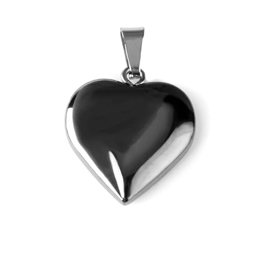 BlackAmazement Naturstein Anhänger Halskette Herz Heart Hämatit Mineral Herren Damen (Anhänger ohne Kette) von BlackAmazement