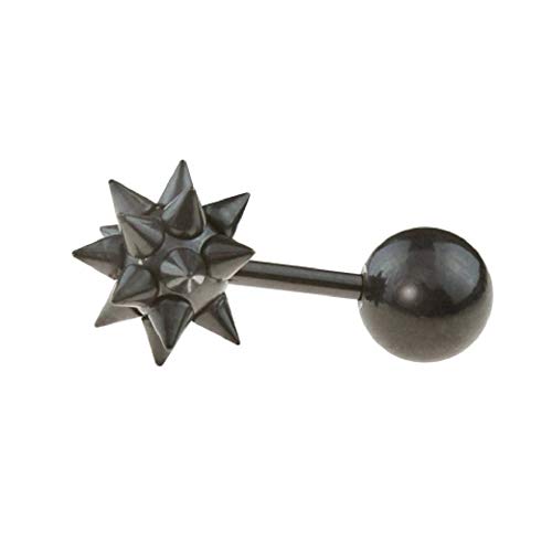 BlackAmazement Ohrstecker Piercing Tragus Helix Barbell Spikes Stachel Ball Kugel 316L Edelstahl Gold Silber schwarz Herren Damen (Schwarz) von BlackAmazement