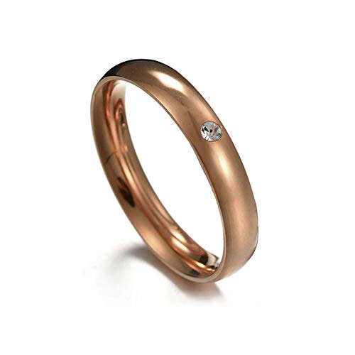 BlackAmazement Ring 316L Edelstahl Single Zirkonia CZ Silber Rose Gold schlicht Damen (Rosegold, 63 (20.1)) von BlackAmazement