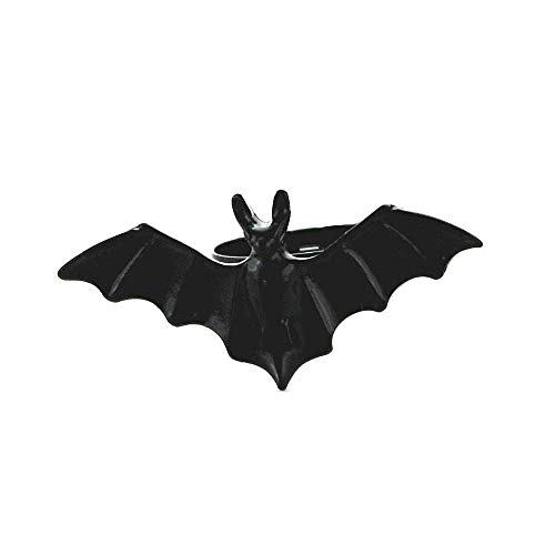BlackAmazement Ring Größenverstellbar Uni Größe Fledermaus Bat Gothic Schwarz Damen Herren von BlackAmazement