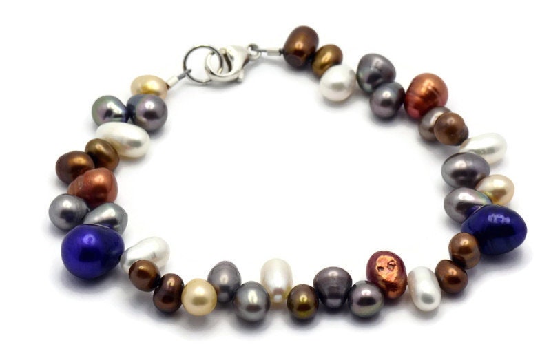 Deep Purple Splash, Süßwasserperlen Armband, Echte Perlen Schlichtes Perlenschmuck Deep Purple Splash, Süßwasserperlen Armband, Echte Perlen Schlichtes Perlenschmuck von BlackBrookShop