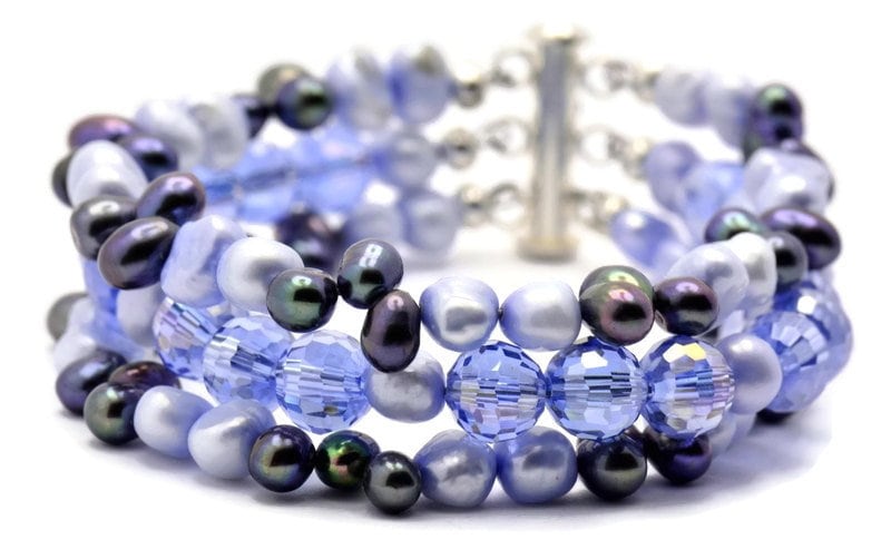 Klar Skies Süßwasserperle Und Kristall Multi Strang Silber Überzogene Perlen Armband Klar Skies Süßwasserperle Und Kristall Multi Strang Silber Überzogene Perlen Armband von BlackBrookShop