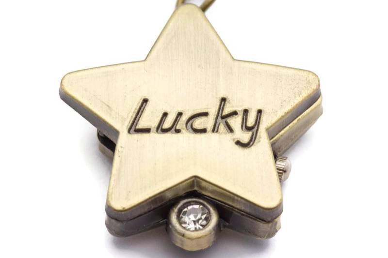 Lucky Star Taschenuhr, Lange Halskette Uhr, Bronze Damen Uhren Lucky Star Taschenuhr, Lange Halskette Uhr, Bronze Damen Uhren von BlackBrookShop