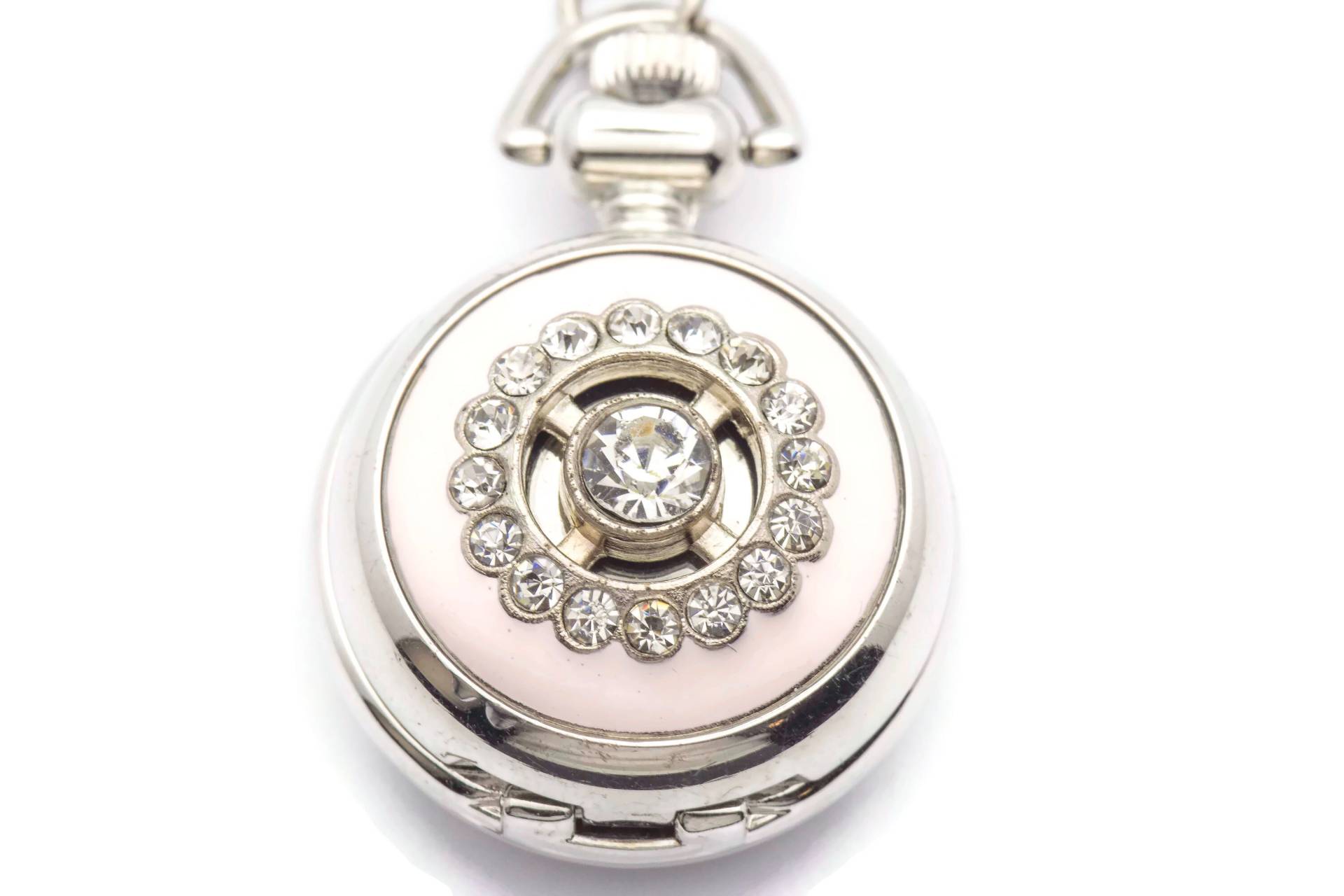 Rosa Emaille Sonnenuhr, Silberfarbene Taschenuhr Halskette, Kette Halskette Uhr, Lange Uhr Locket Rosa Emaille Sonnenuhr, Silberfarbene Taschenuhr Halskette, Kette Halskette Uhr, Lange Uhr Locket von BlackBrookShop