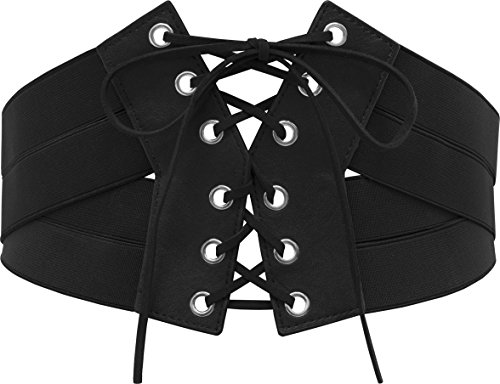 BlackButterfly 6 Zoll Breit Gitter Korsett Elastische Taillengürtel (Schwarz, L) von BlackButterfly