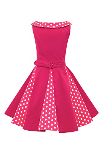 BlackButterfly Kinder 'Alexia' Vintage Polka-Dots Kleid im 50er-Jahre-Stil (Rosa, 11-12 Jahre) von BlackButterfly