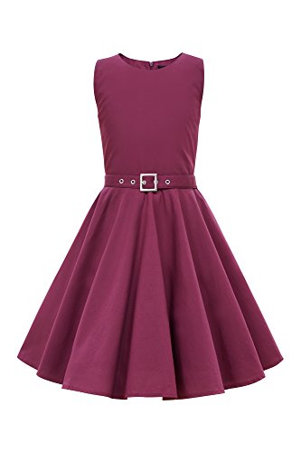 BlackButterfly Kinder 'Audrey' Vintage Clarity Kleid im 50er-Jahre-Stil (Pflaume, 3-4 Jahre) von BlackButterfly