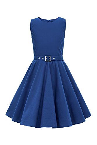 BlackButterfly Kinder 'Audrey' Vintage Clarity Kleid im 50er-Jahre-Stil (Königsblau, 3-4 Jahre) von BlackButterfly