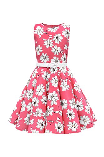 BlackButterfly Kinder 'Audrey' Vintage Daisy Kleid im 50er-Jahre-Stil (Rosa, 11-12 Jahre) von BlackButterfly