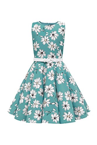 BlackButterfly Kinder 'Audrey' Vintage Daisy Kleid im 50er-Jahre-Stil (Türkis, 13-14 Jahre) von BlackButterfly