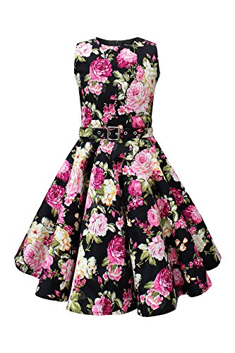 BlackButterfly Kinder 'Audrey' Vintage Divinity Kleid im 50er-Jahre-Stil (Schwarz, 9-10 Jahre) von BlackButterfly